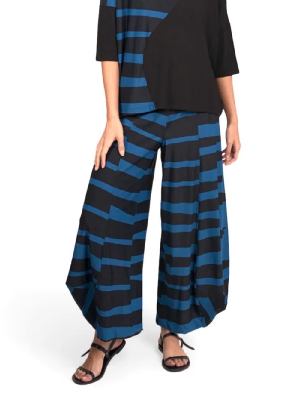 Alembika TEKBIKA Women’s Wave Punto Lagenlook Artsy Pants in Ocean